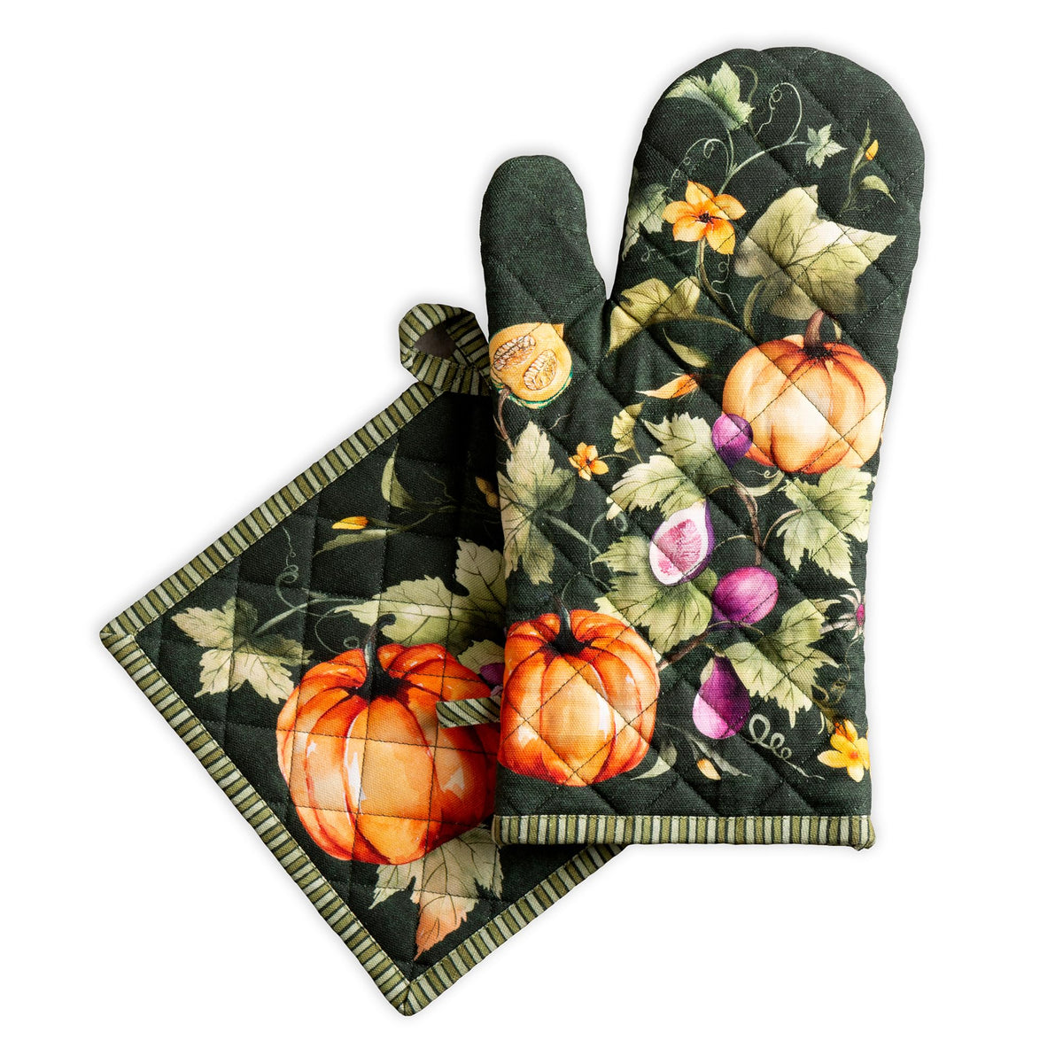 Pumpkin Garden Oven Mitts + Pot Holders
