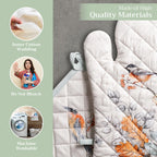 Whitish Shabby Chique Oven Mitts + Pot Holders