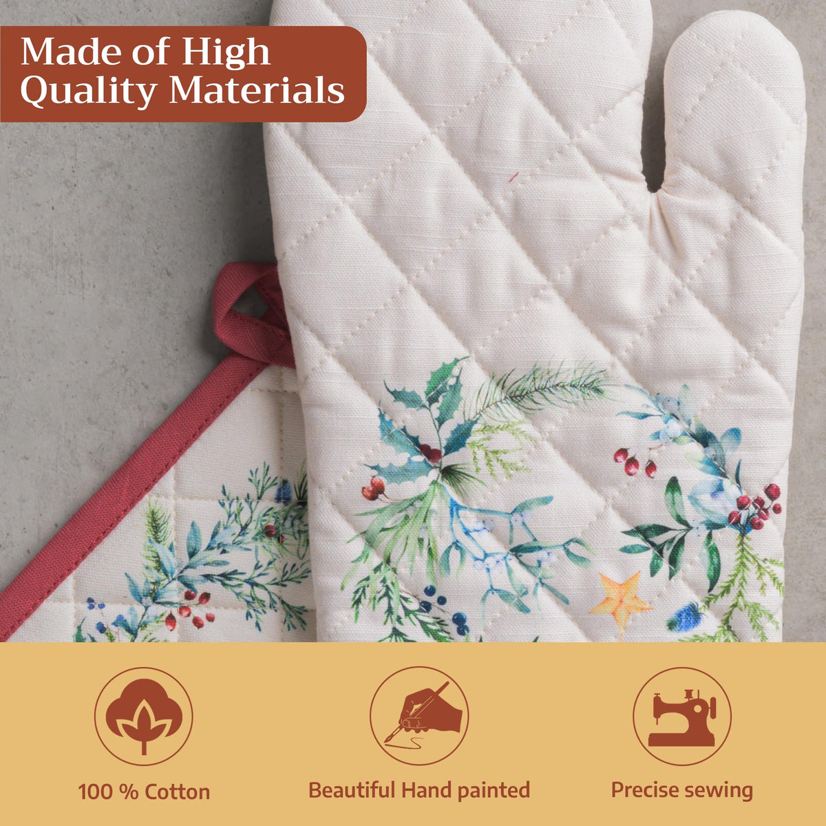 Holly Time Oven Mitts + Pot Holders