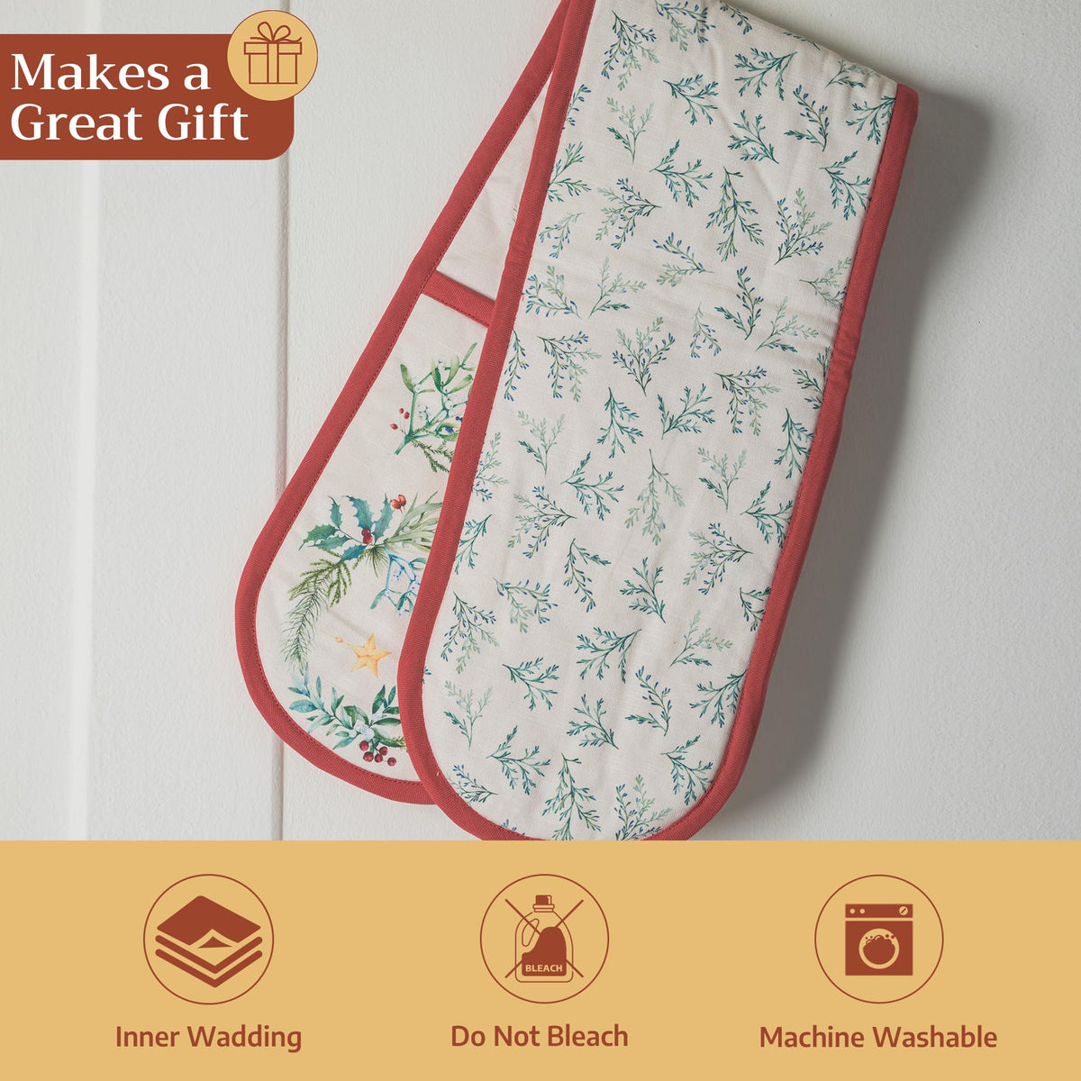 Holly Time Double Oven Mitts