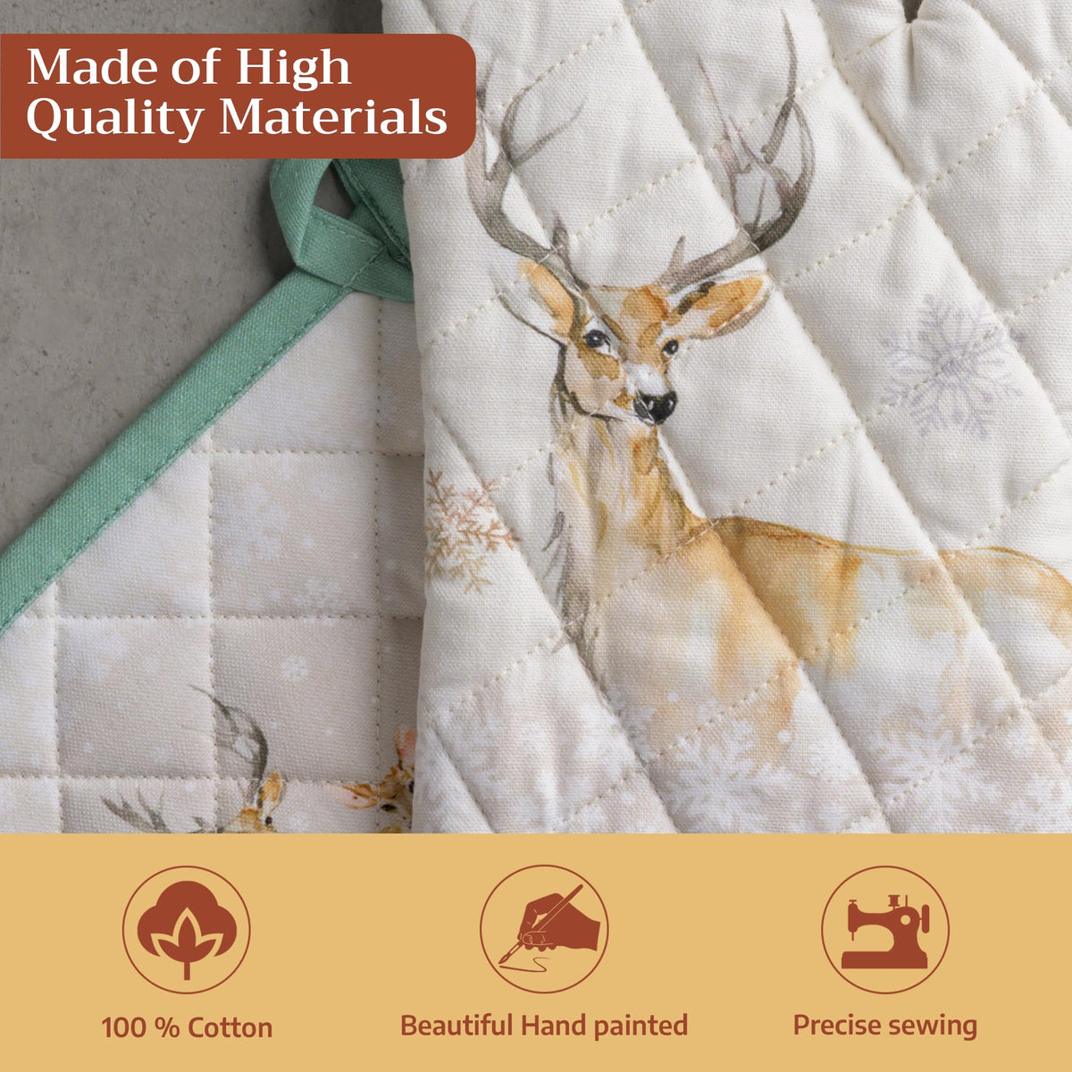 Deer In The Woods Oven Mitts + Pot Holders