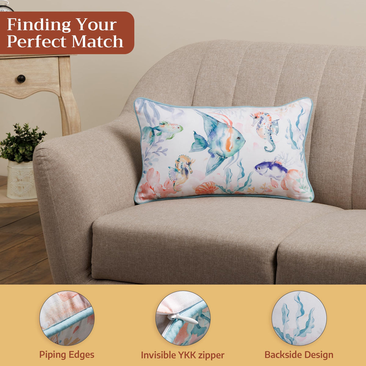 Sealife Throw Pillow Covers