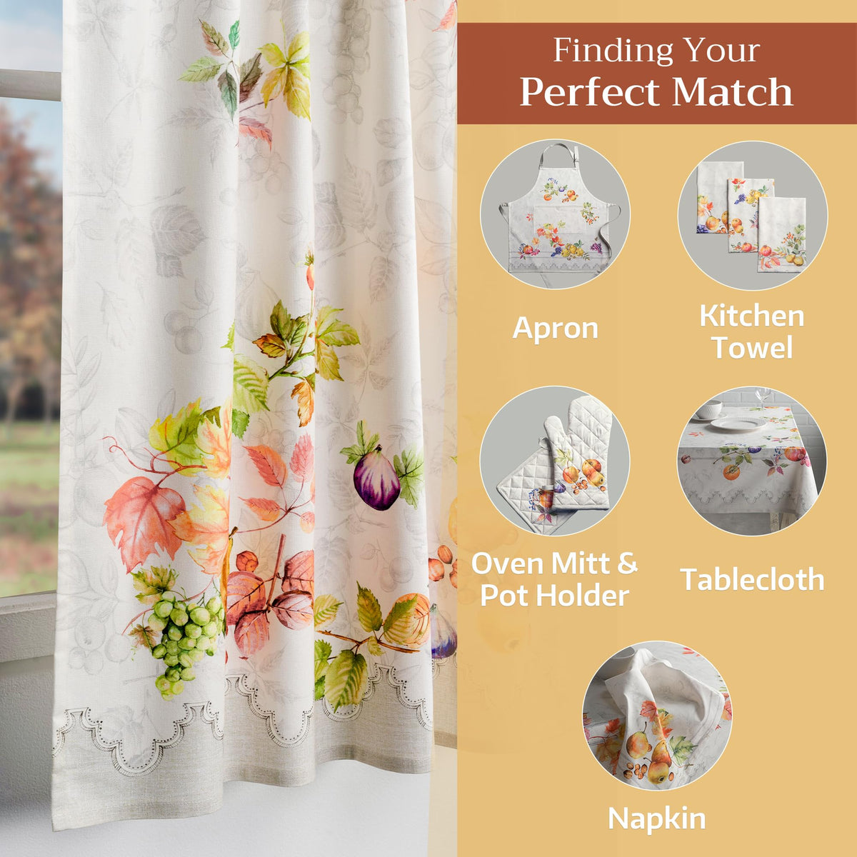 Fruit D'Hiver Kitchen Curtains