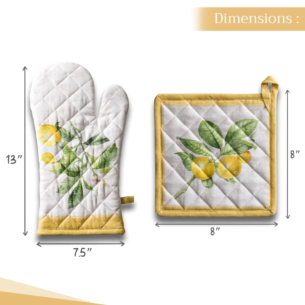 Limoncello Oven Mitts + Pot Holders