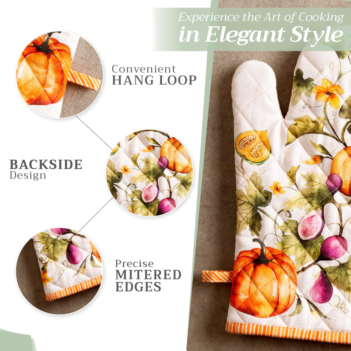 Pumpkin Garden Oven Mitts + Pot Holders