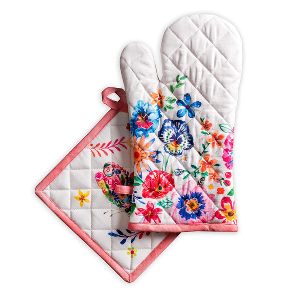 Happy Florals Oven Mitts + Pot Holders