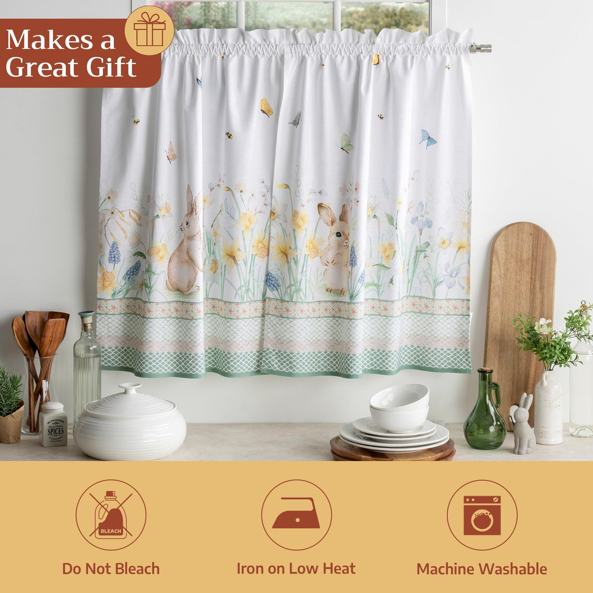 Easter Dew Kitchen Curtains