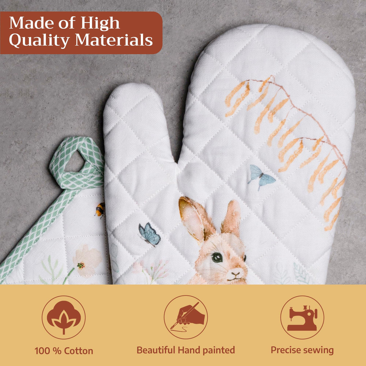 Easter Dew Oven Mitts + Pot Holders