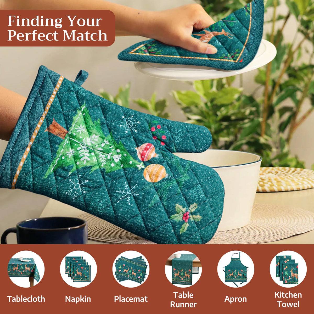 Hygge Christmas Oven Mitts + Pot Holders
