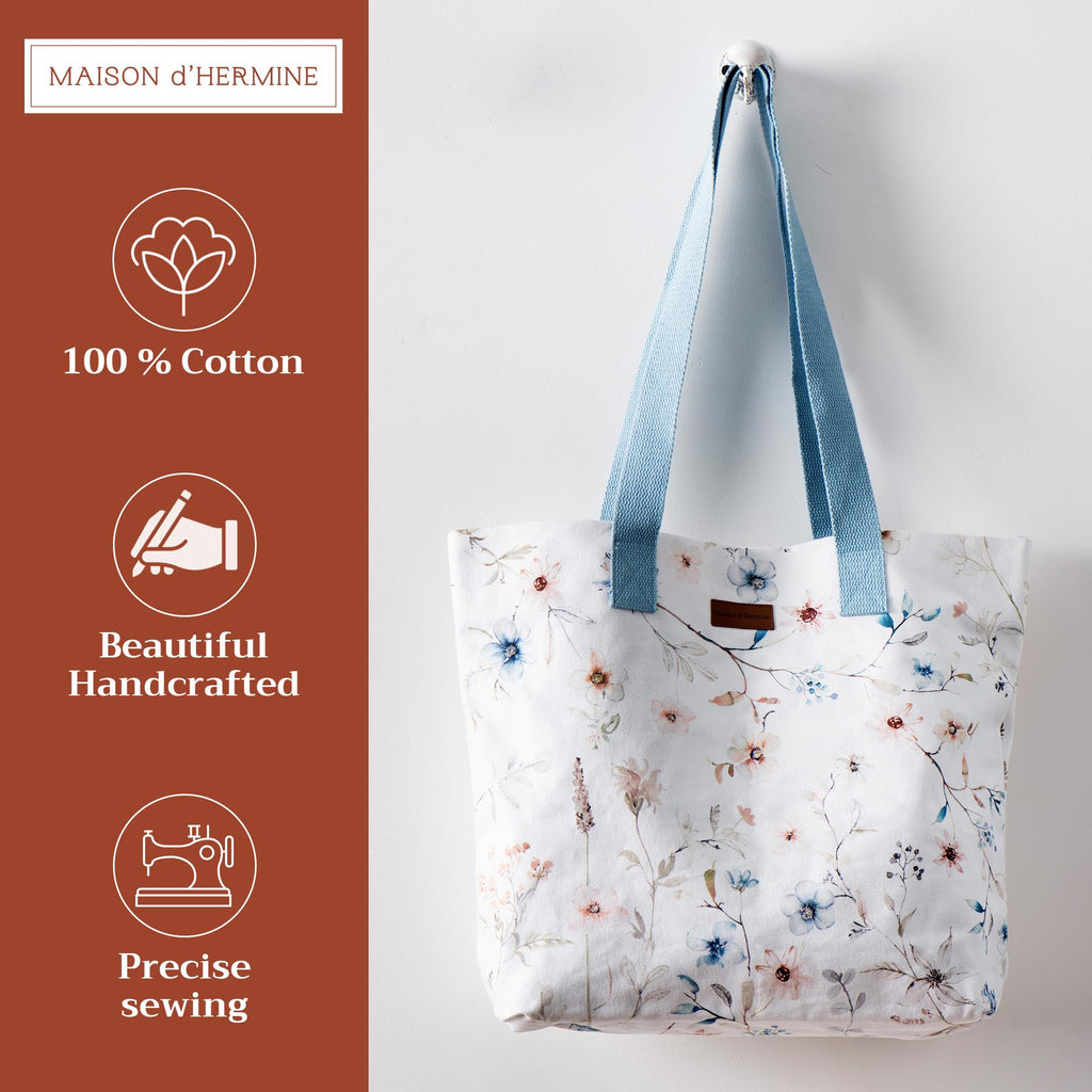 Ice Florals Canvas Tote Bags