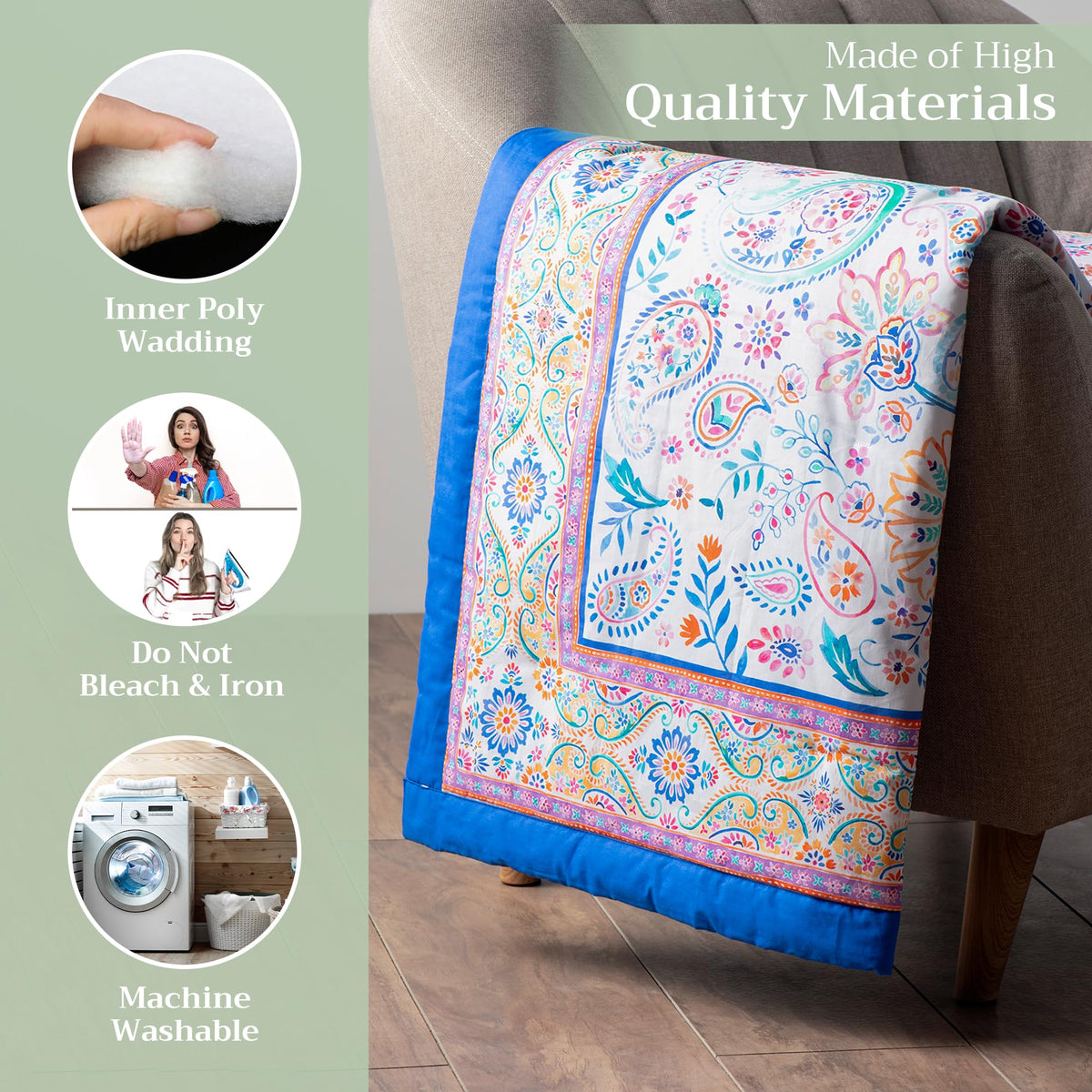 Indian Floral Throw Blankets