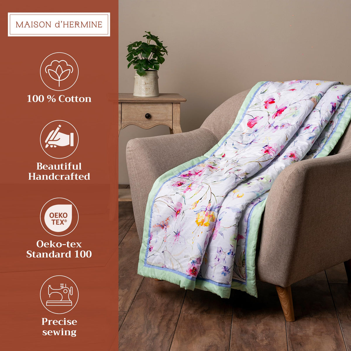 Summer Floral Throw Blankets