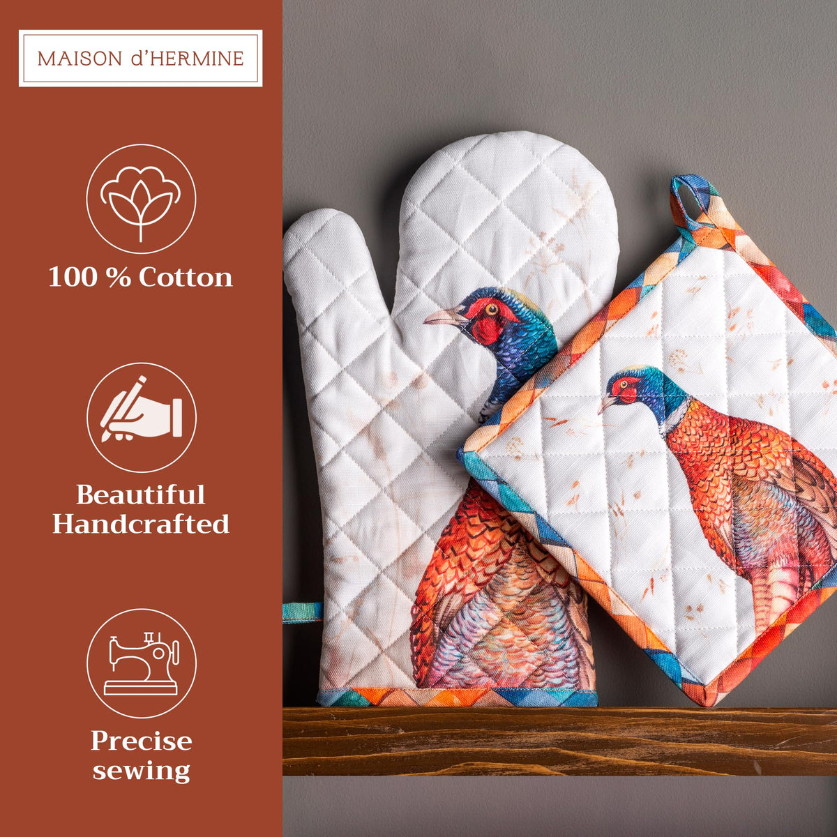 Faisan D'Automne Oven Mitts + Pot Holders