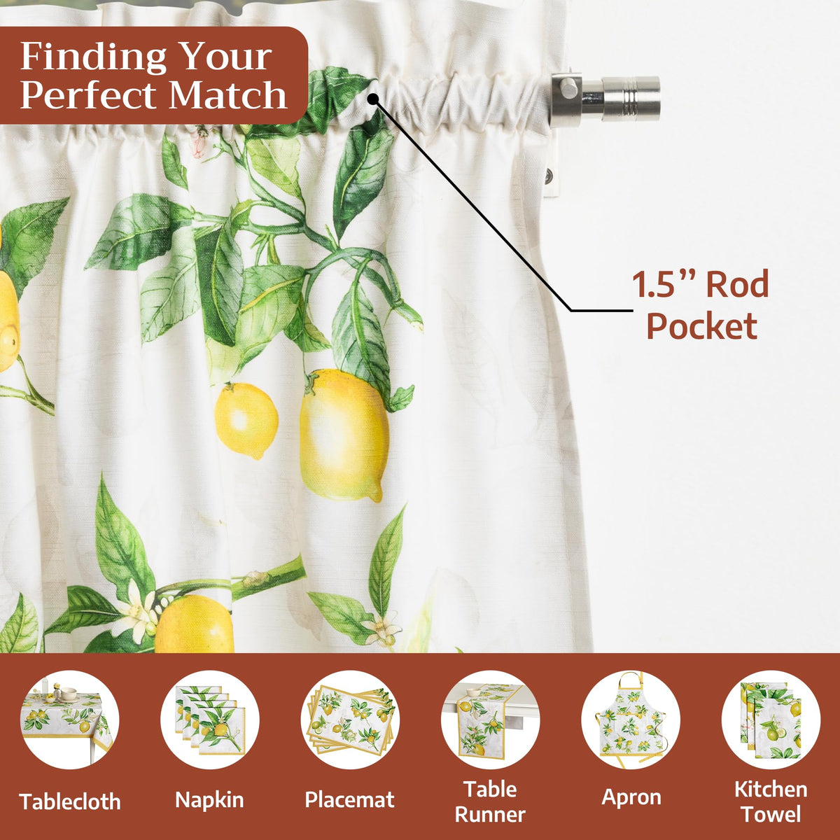 Limoncello Kitchen Curtains