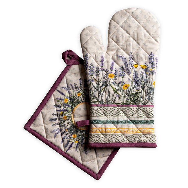 Fanny Lavender Oven Mitts + Pot Holders