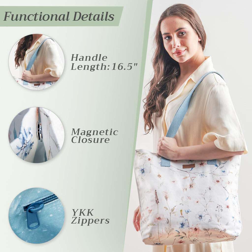 Ice Florals Canvas Tote Bags