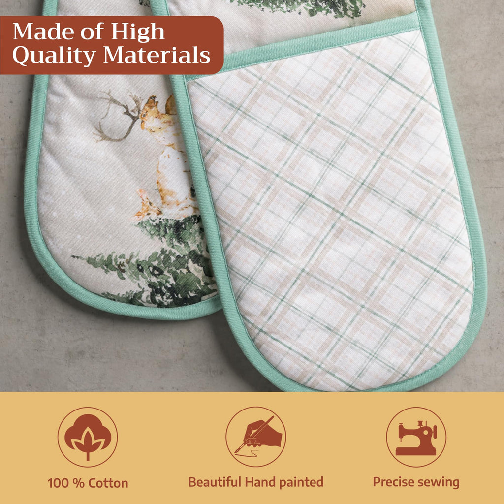 Deer In The Woods Double Oven Mitts