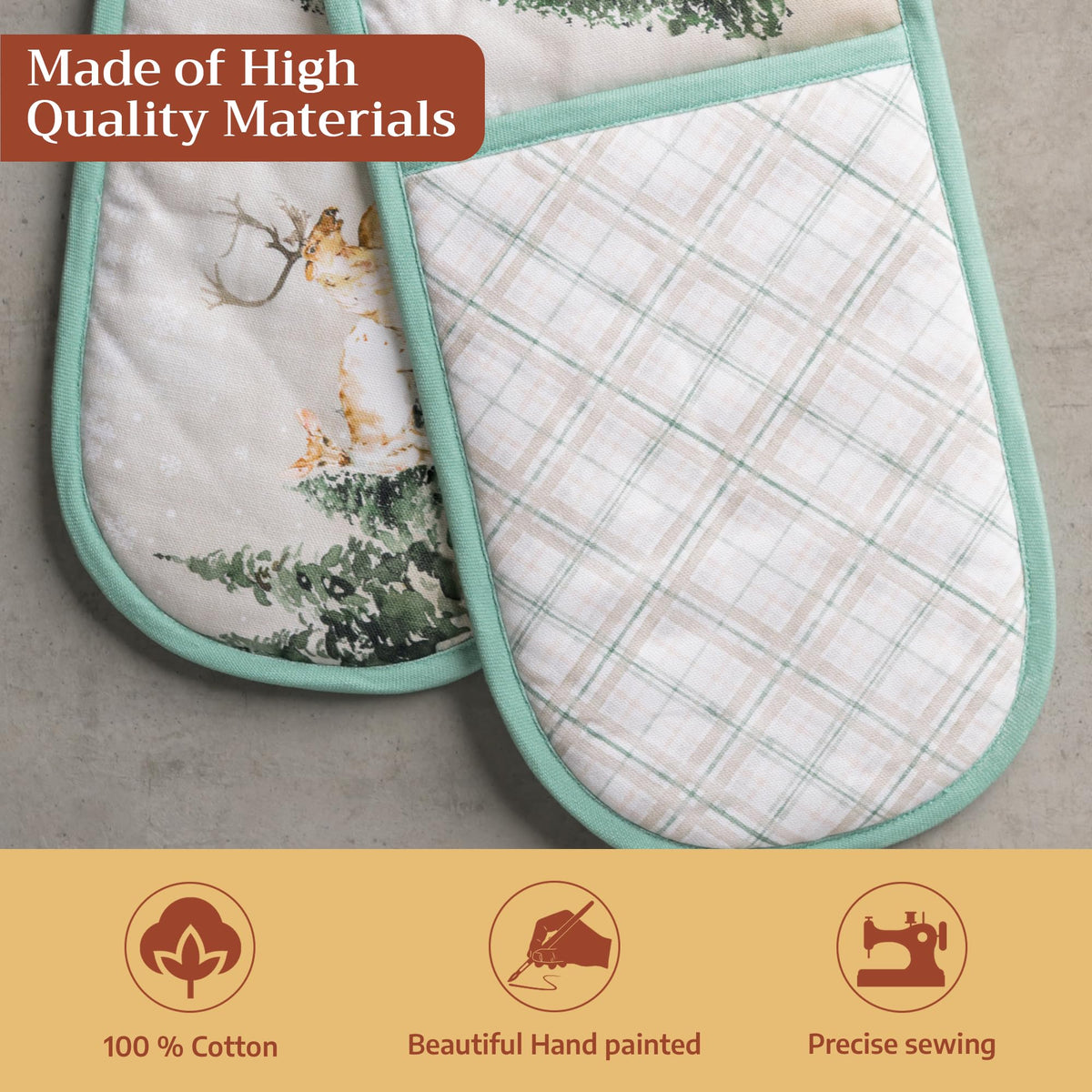 Deer In The Woods Double Oven Mitts