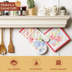 Vintage Floral Oven Mitts + Pot Holders