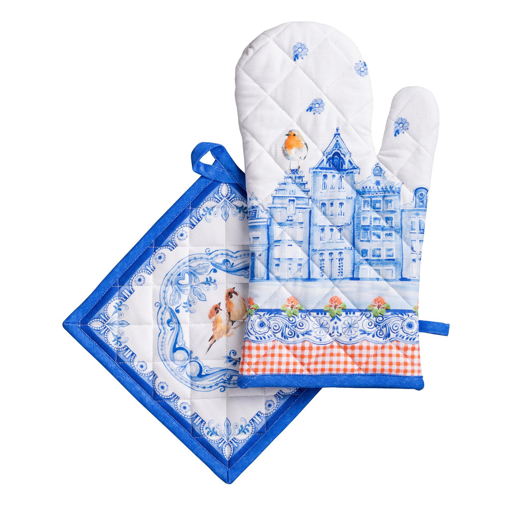Amsterdam Canals Oven Mitts + Pot Holders