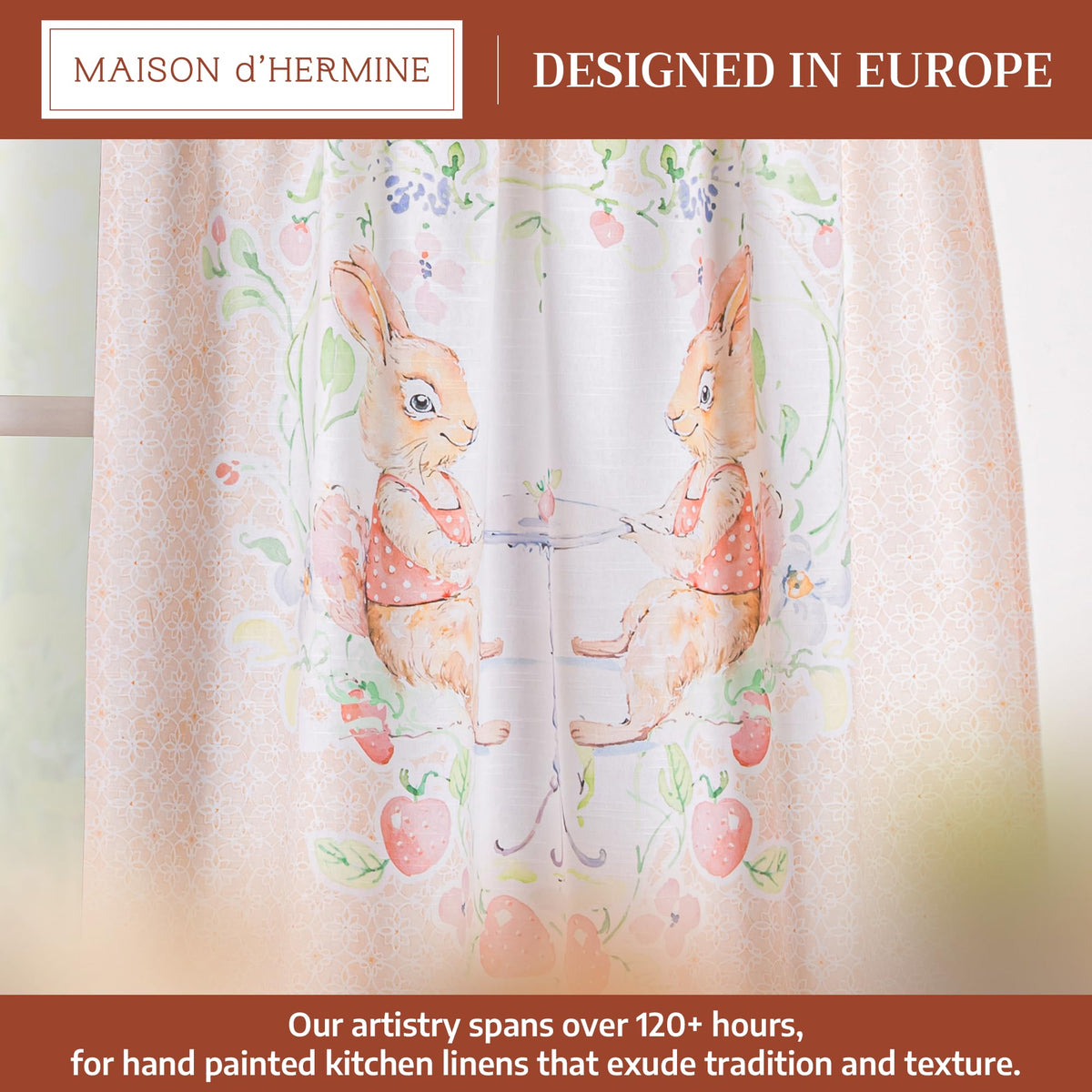 Bunny Party Kitchen Curtains