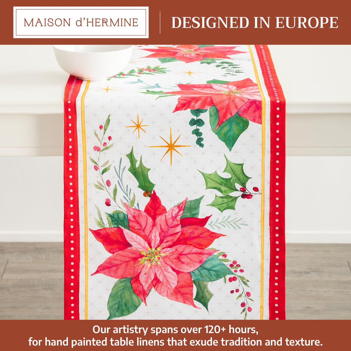 Poinsettia Christmas Table Runners