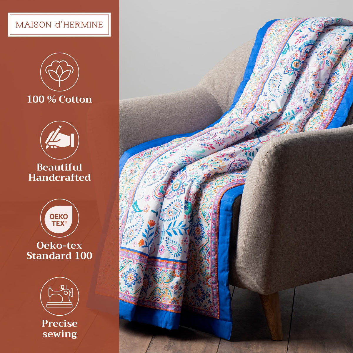Indian Floral Throw Blankets