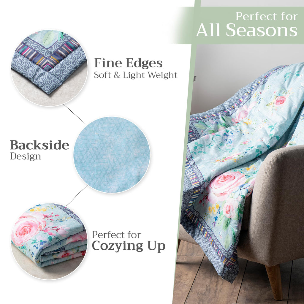 Sweet Rose Lavender Throw Blankets