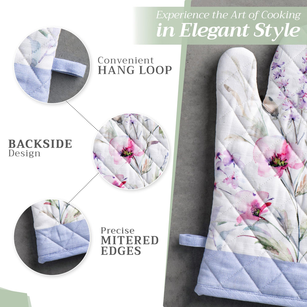 Summer Floral Oven Mitts + Pot Holders
