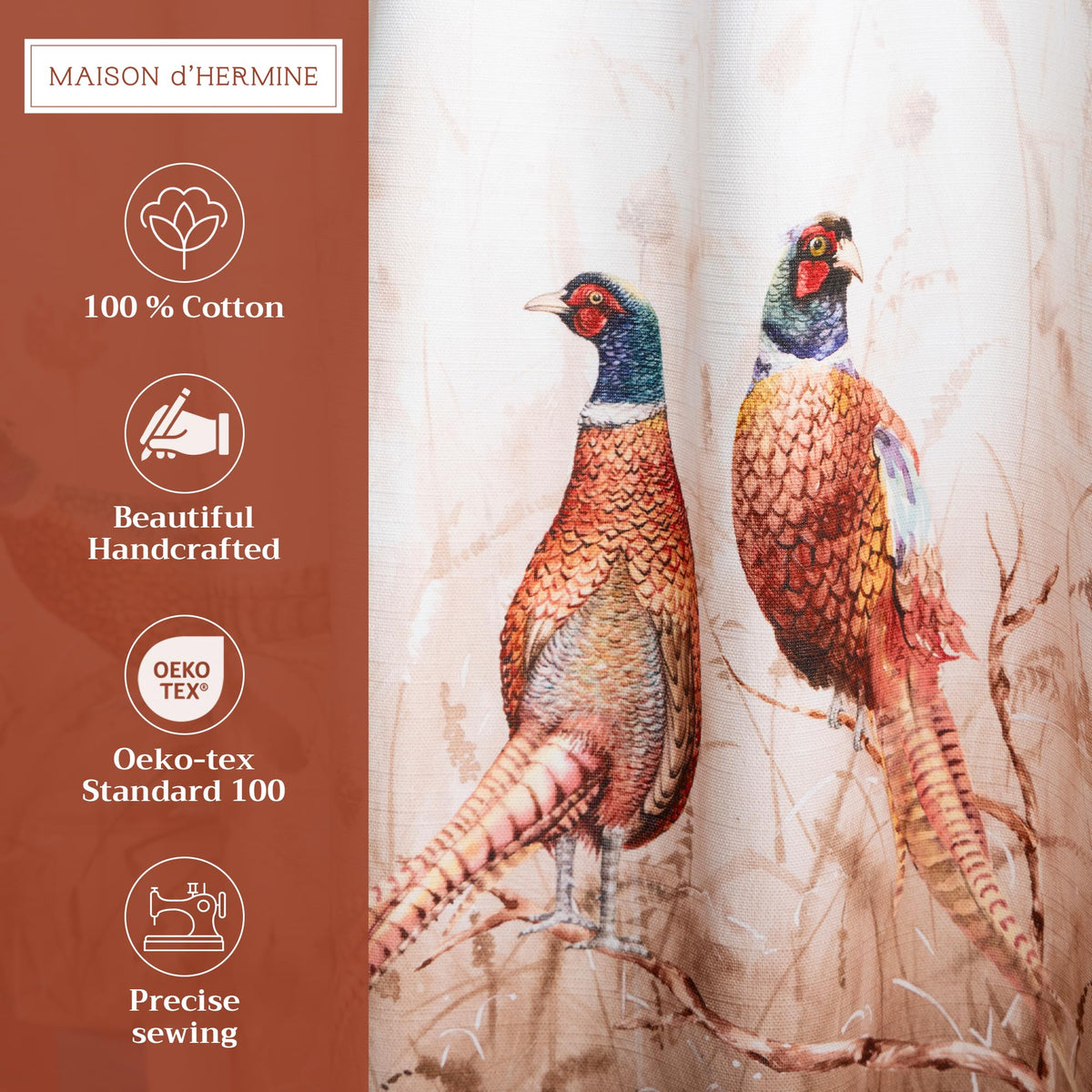 Faisan D'Automne Kitchen Curtains