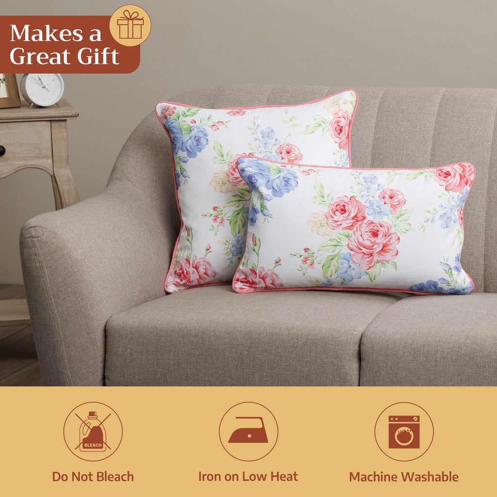 Vintage Floral Throw Pillow Covers