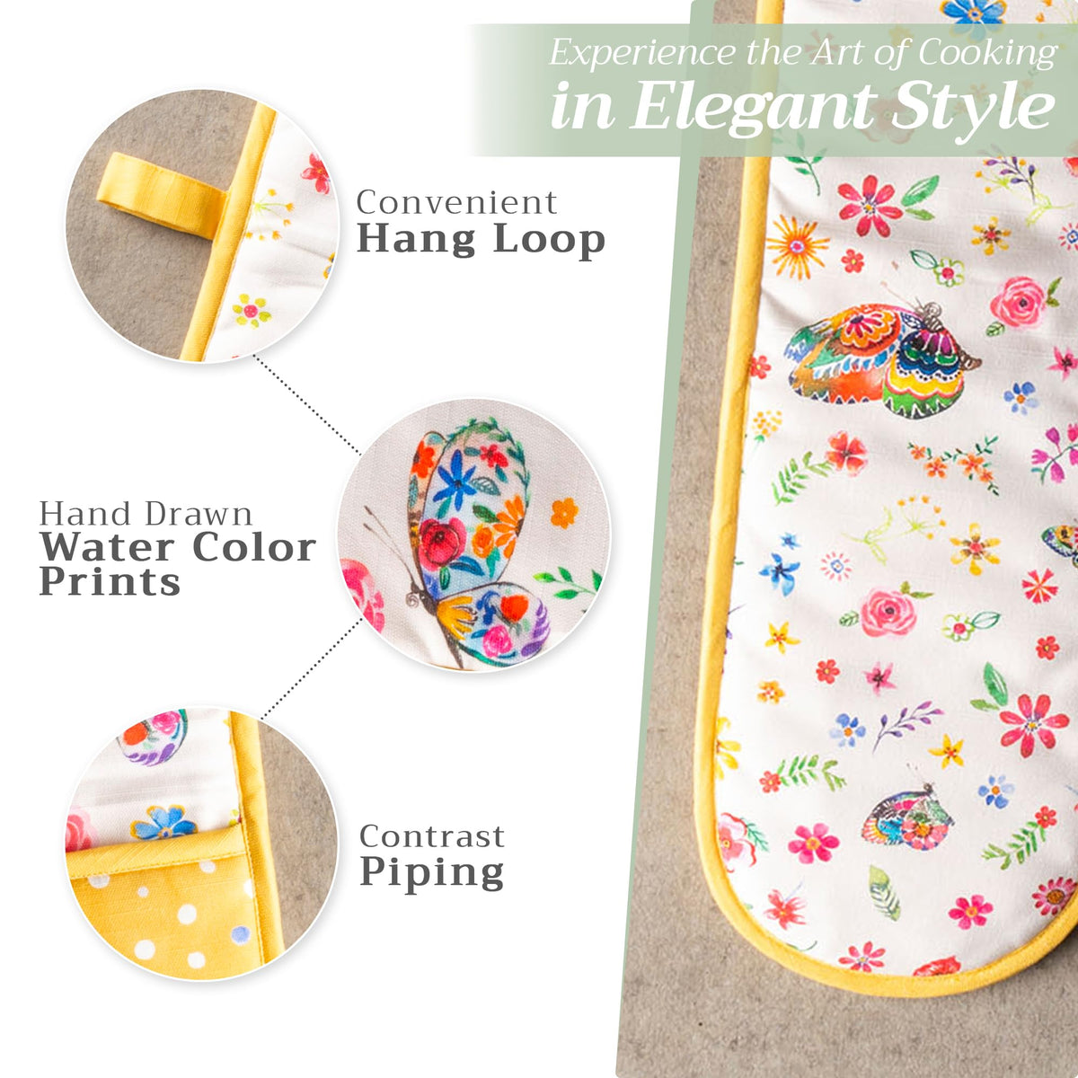 Happy Florals Double Oven Mitts