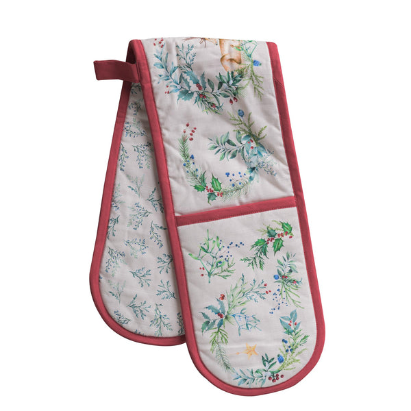 Holly Time Double Oven Mitts