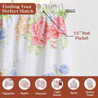 Vintage Floral Kitchen Curtains