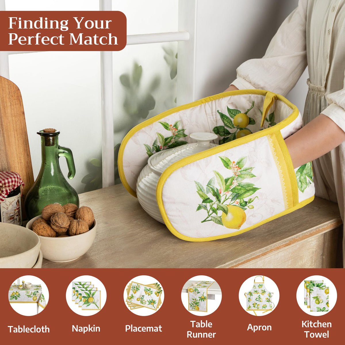 Limoncello Double Oven Mitts