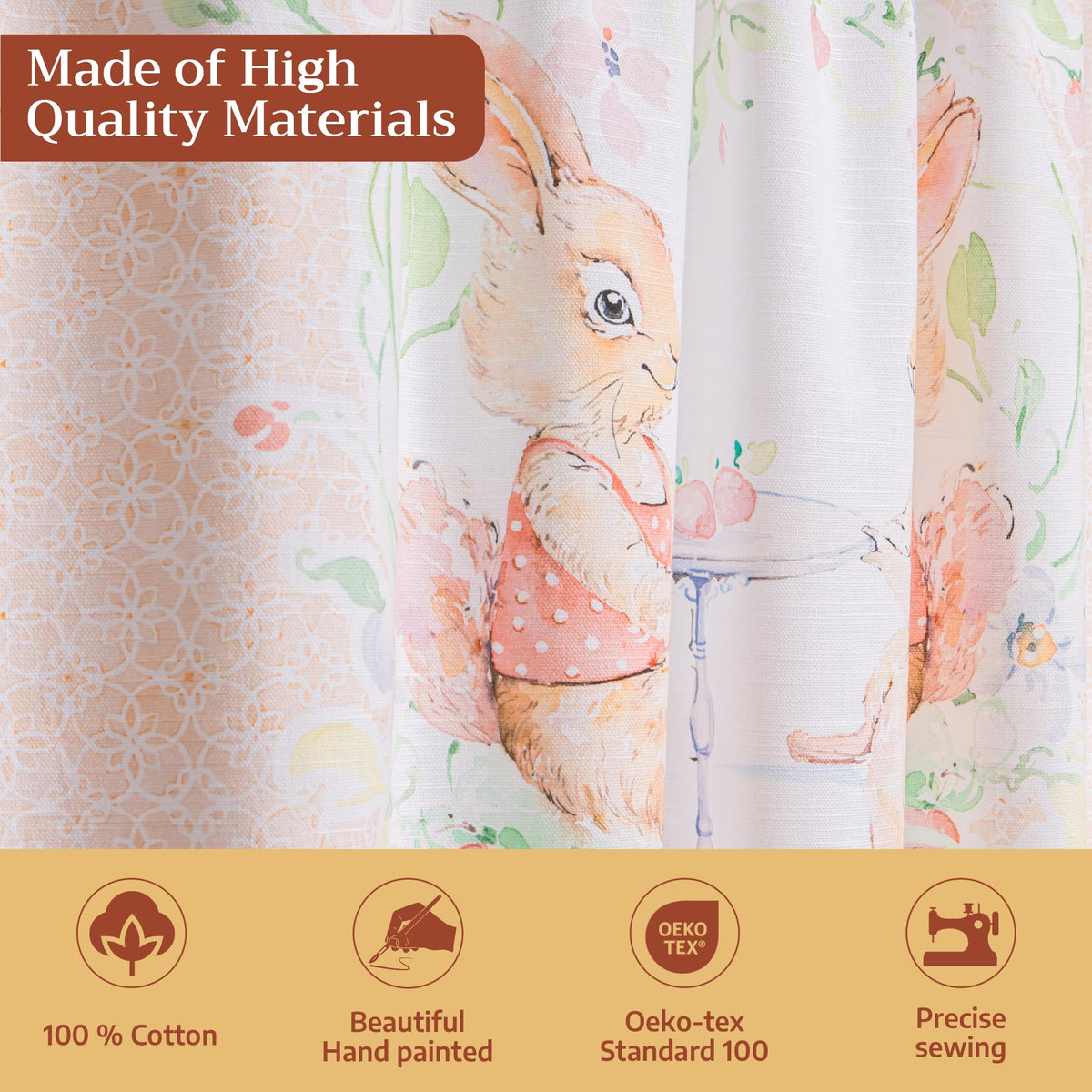 Bunny Party Kitchen Curtains