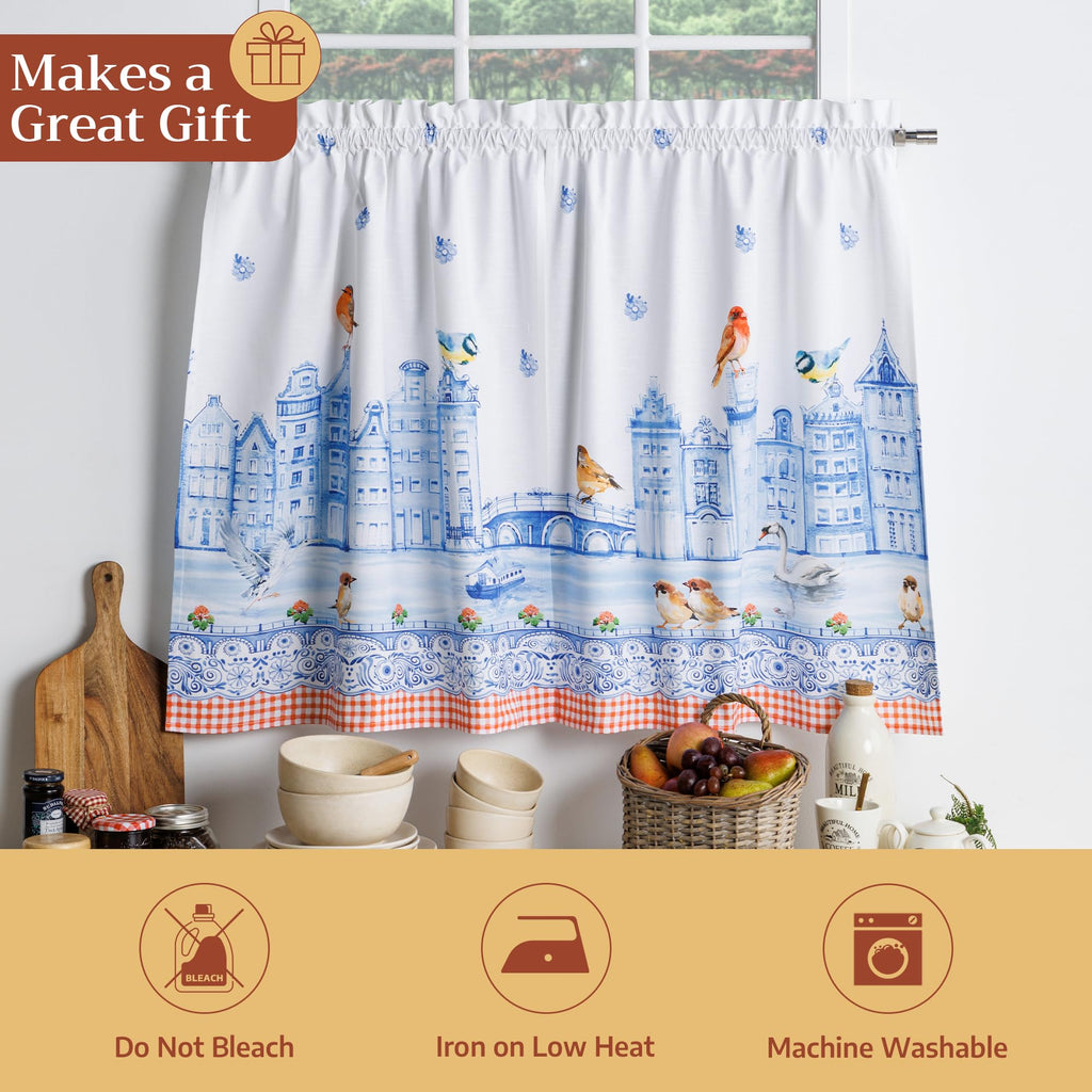 Amsterdam Canals Kitchen Curtains