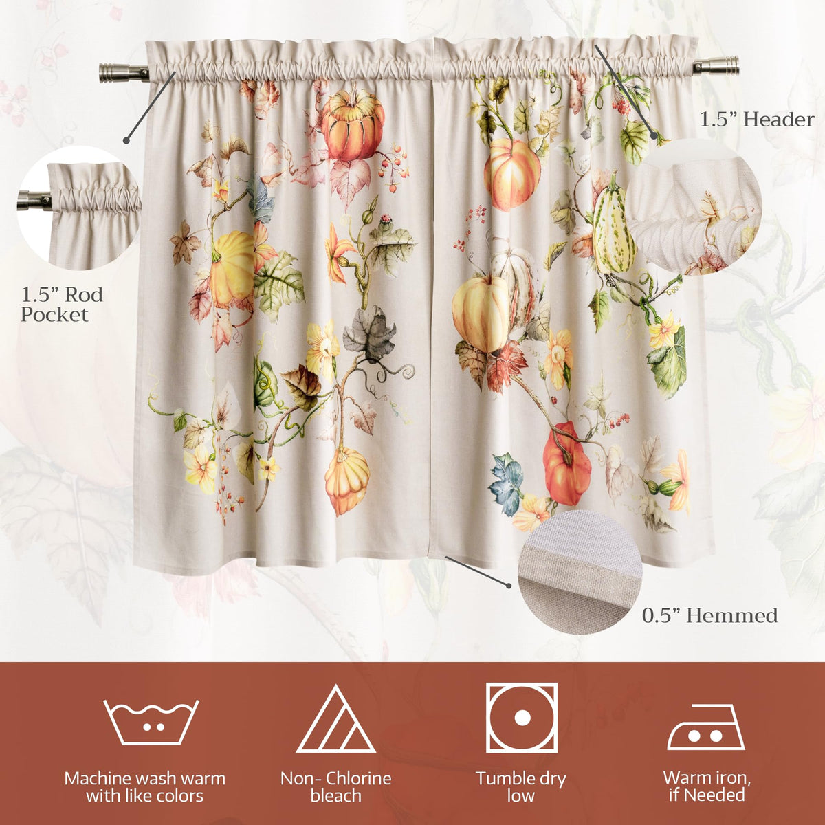 Potiron Kitchen Curtains