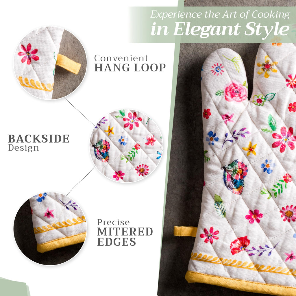 Happy Florals Oven Mitts