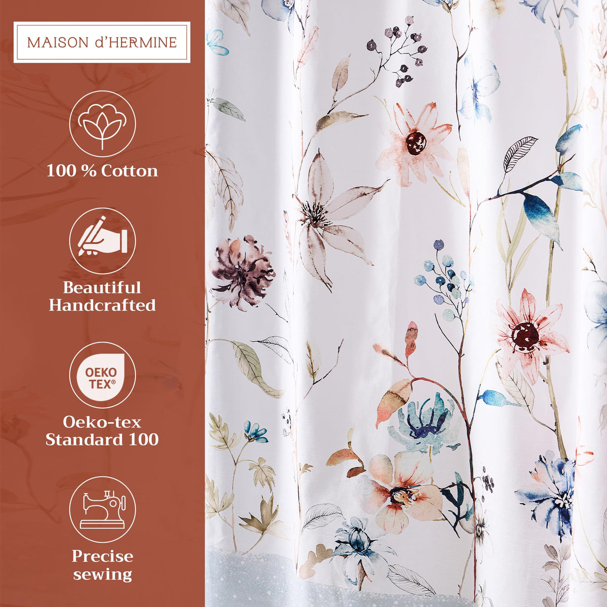 Ice Florals Shower Curtains