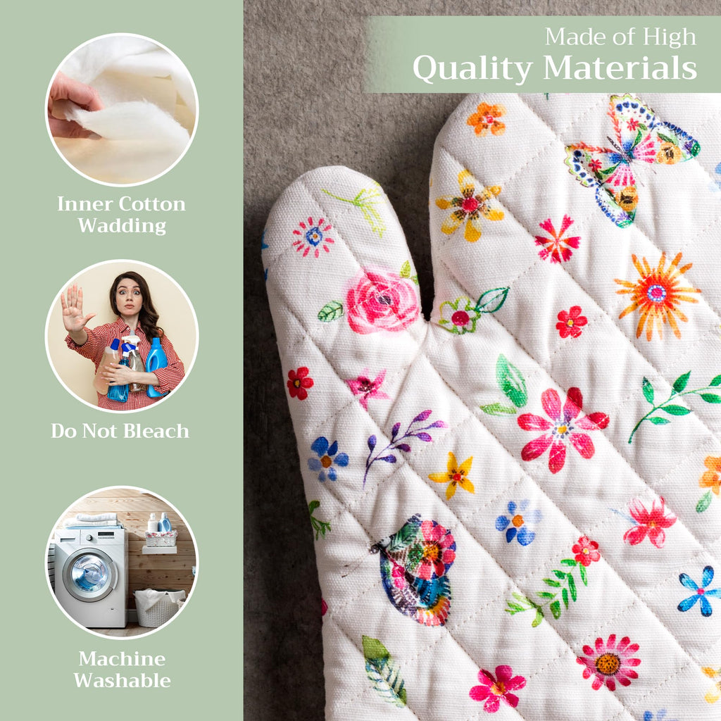 Happy Florals Oven Mitts