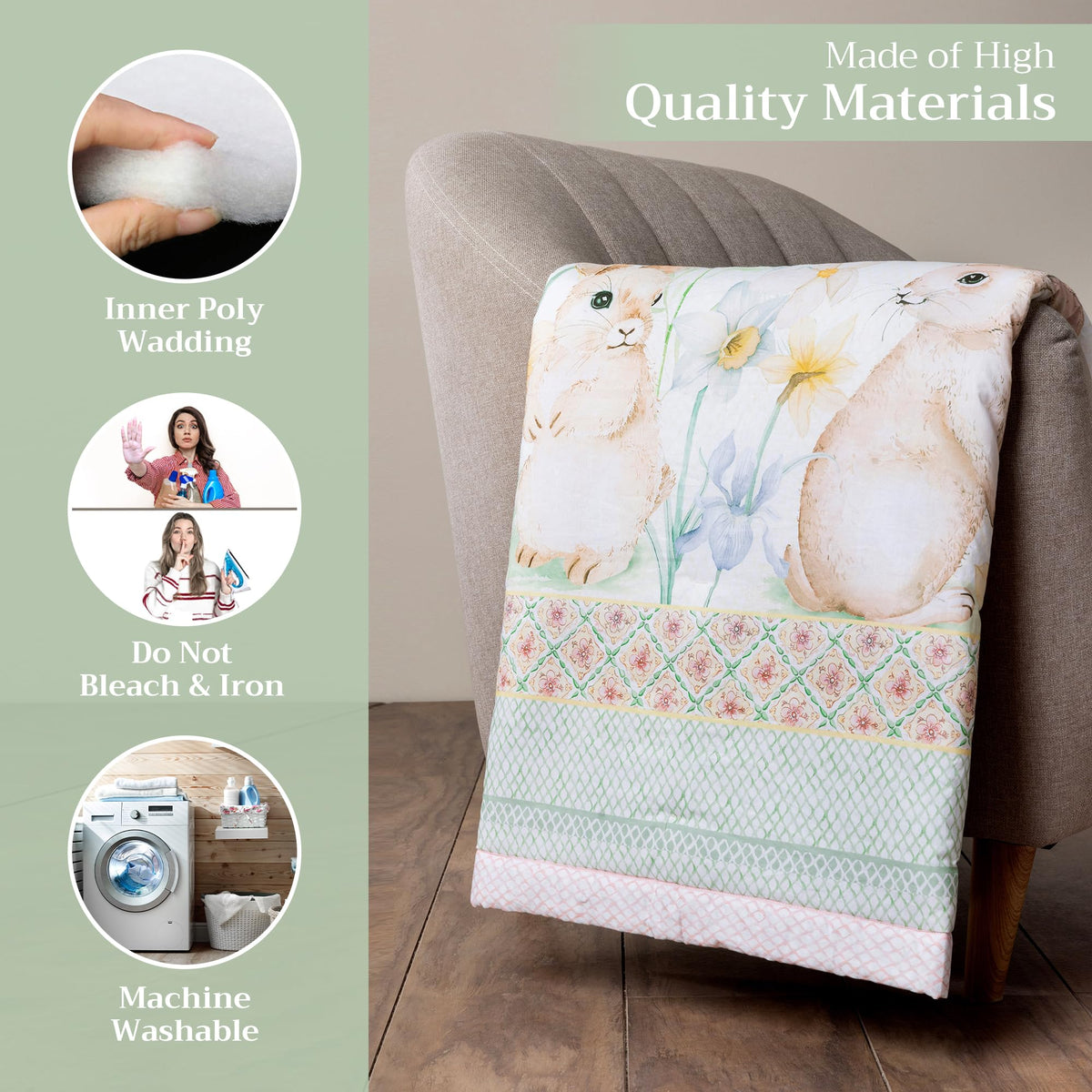 Easter Dew Throw Blankets