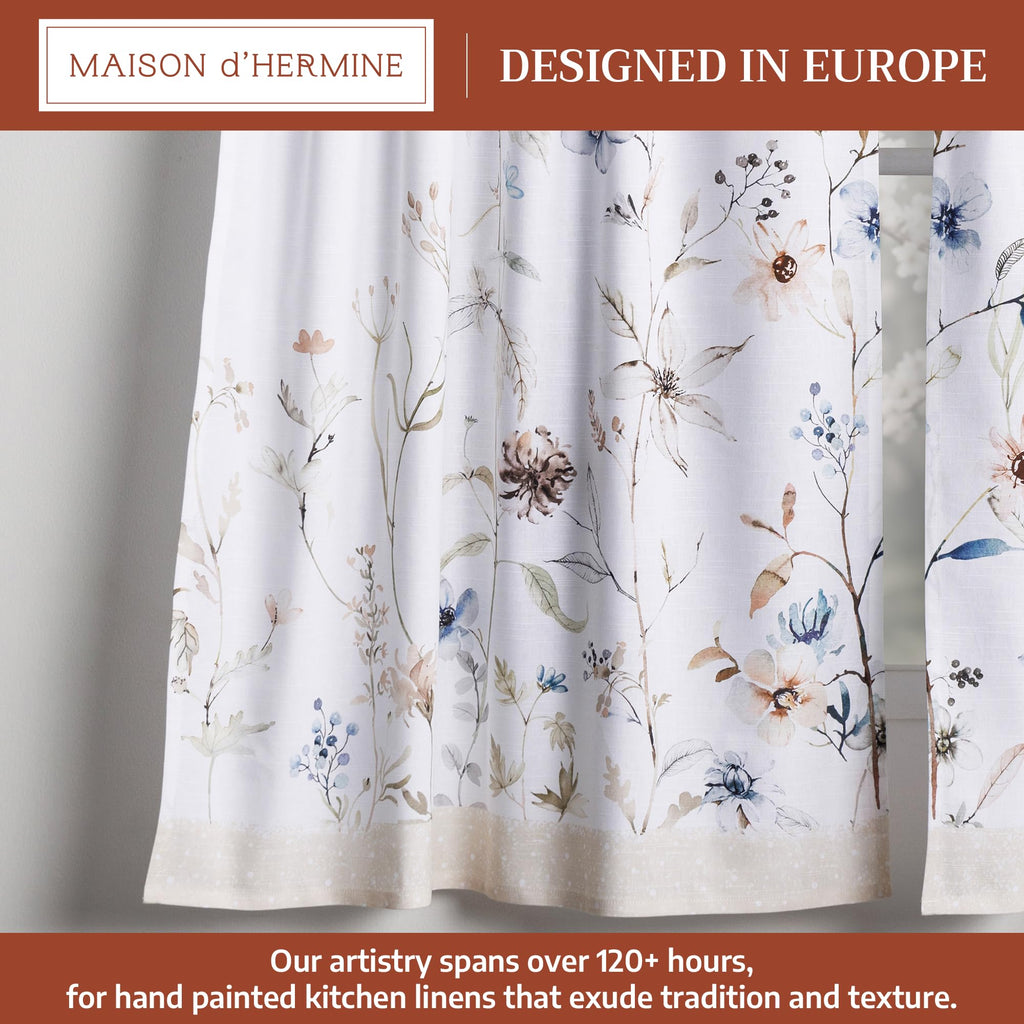 Ice Florals Kitchen Curtains