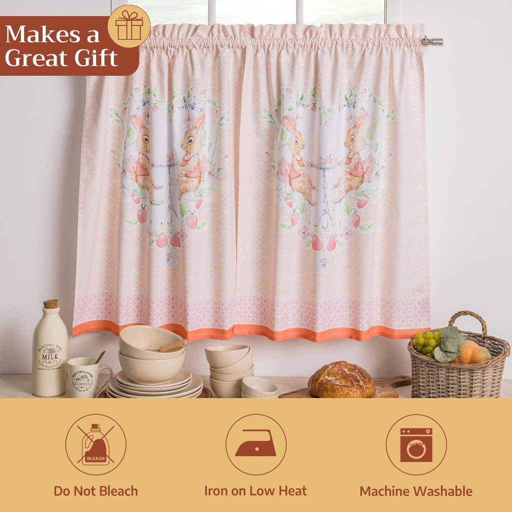 Bunny Party Kitchen Curtains