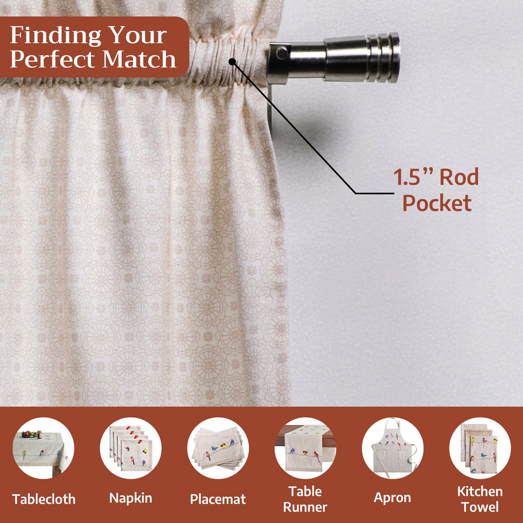Birdies on Wire Kitchen Curtains