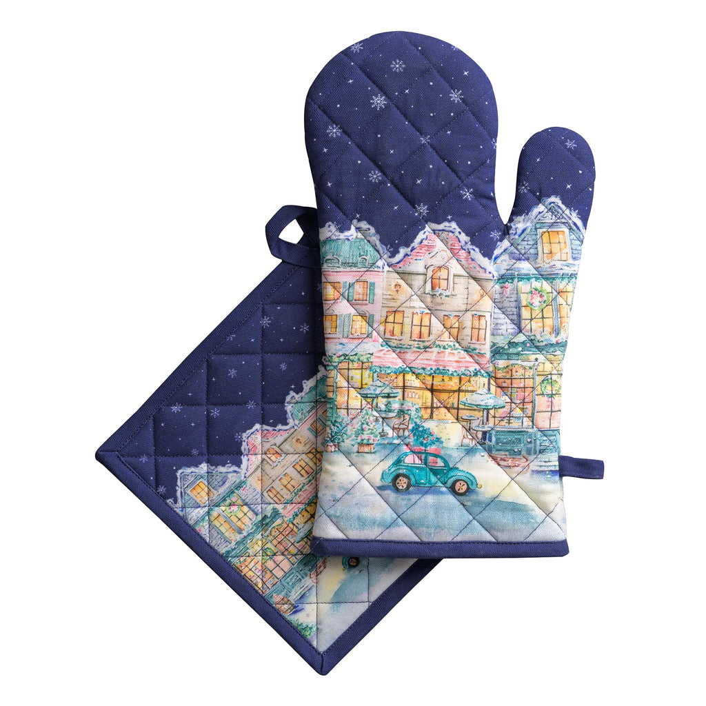 Christmas Market Oven Mitts + Pot Holders
