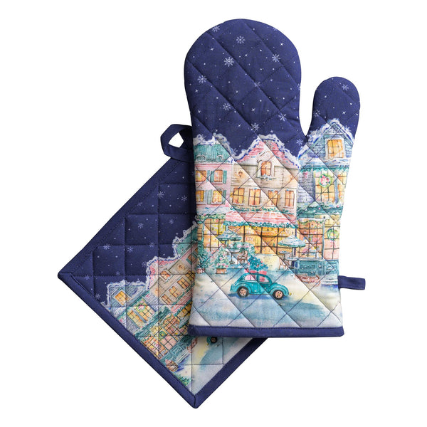 Christmas Market Oven Mitts + Pot Holders