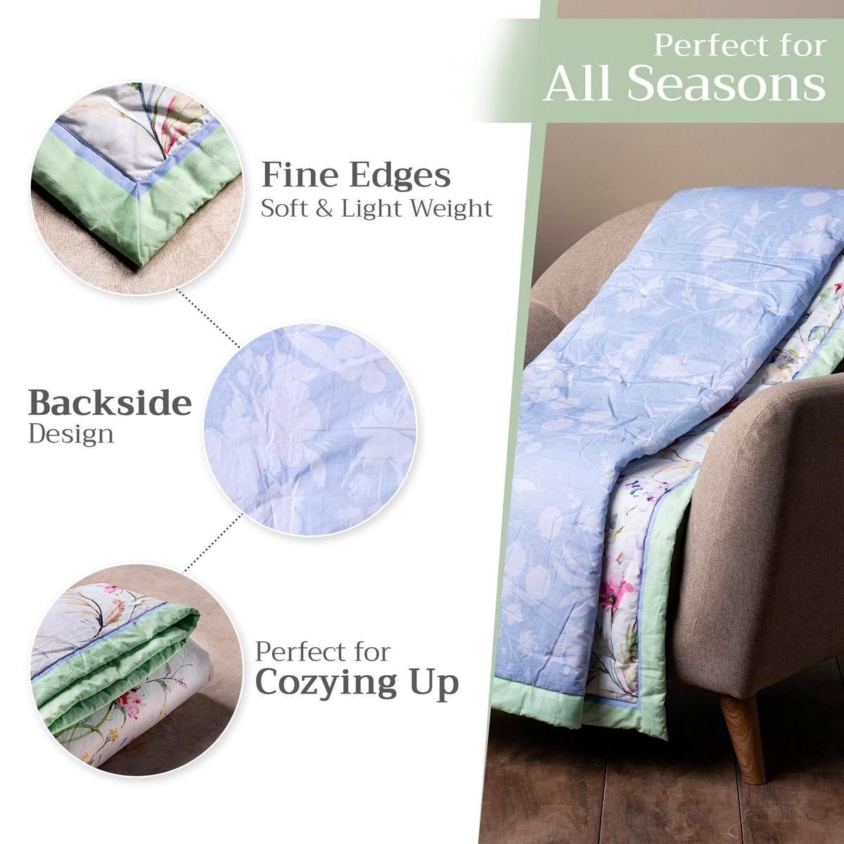 Summer Floral Throw Blankets