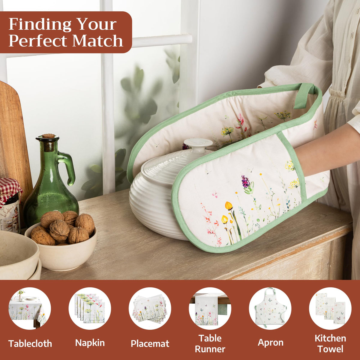 Botanical Fresh Double Oven Mitts
