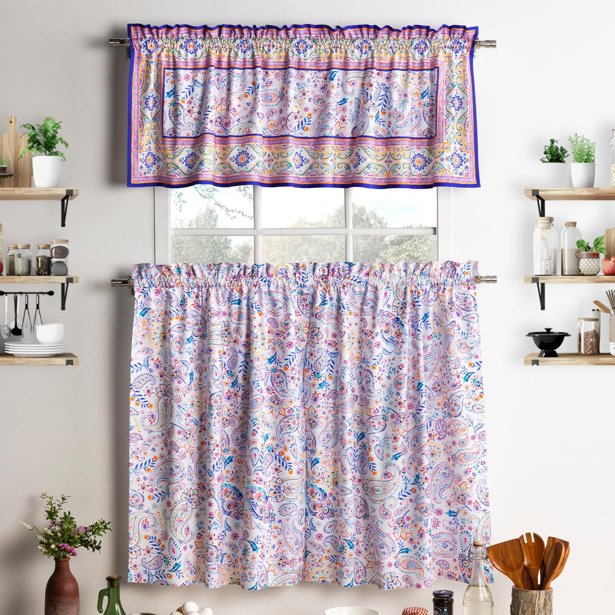 Indian Floral Kitchen Curtains